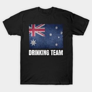 Australian Drinking Team Graphic for Men Women Funny Australia Flag T-Shirt